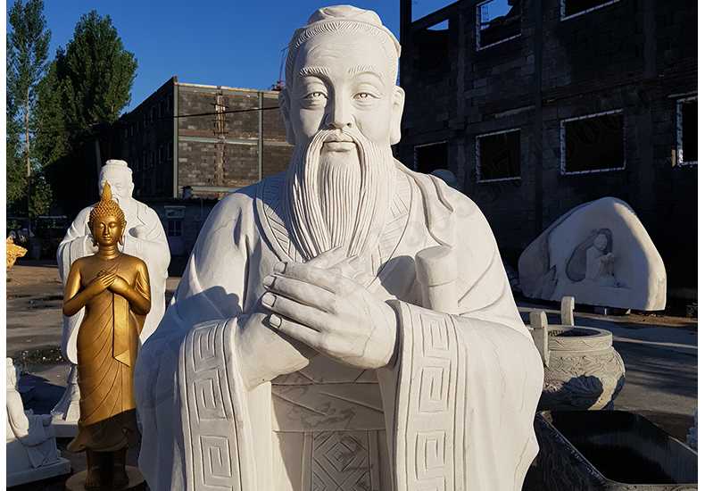 石雕孔子像，大理石孔子像，漢白玉孔子像
