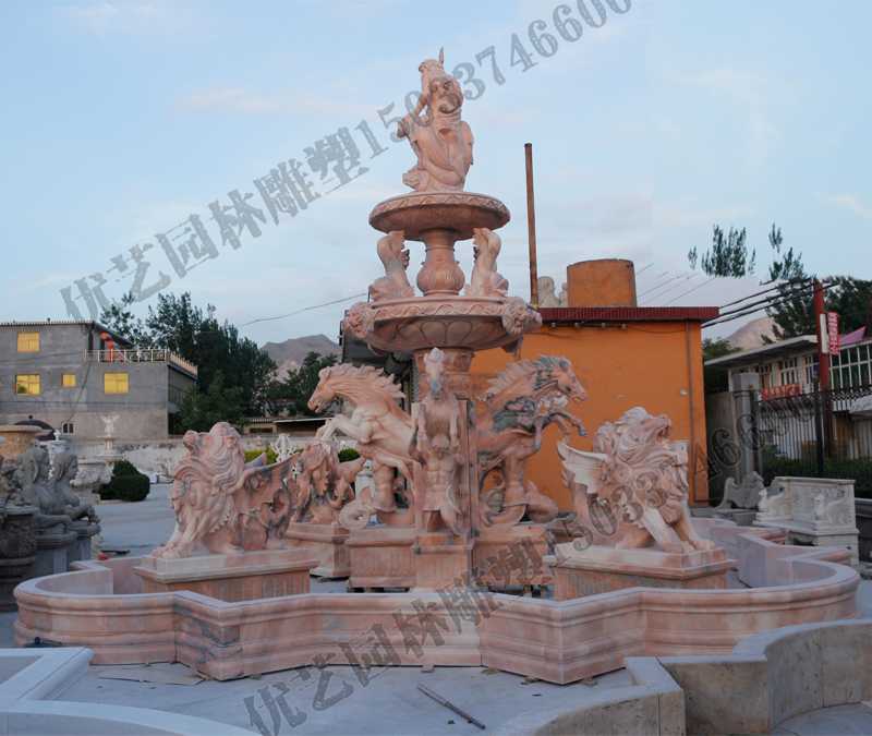 大理石景觀噴泉，歐式大型噴泉，石雕噴泉廠家