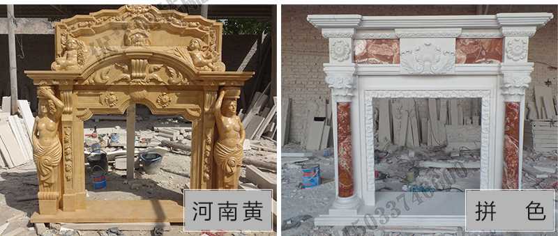 石雕壁爐架款式，定制石雕壁爐架，石雕壁爐架廠家