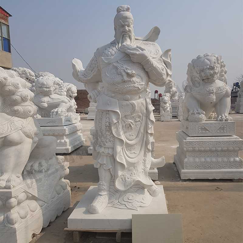 漢白玉關(guān)公像，大理石關(guān)公像，石雕關(guān)公雕像，石材關(guān)公像