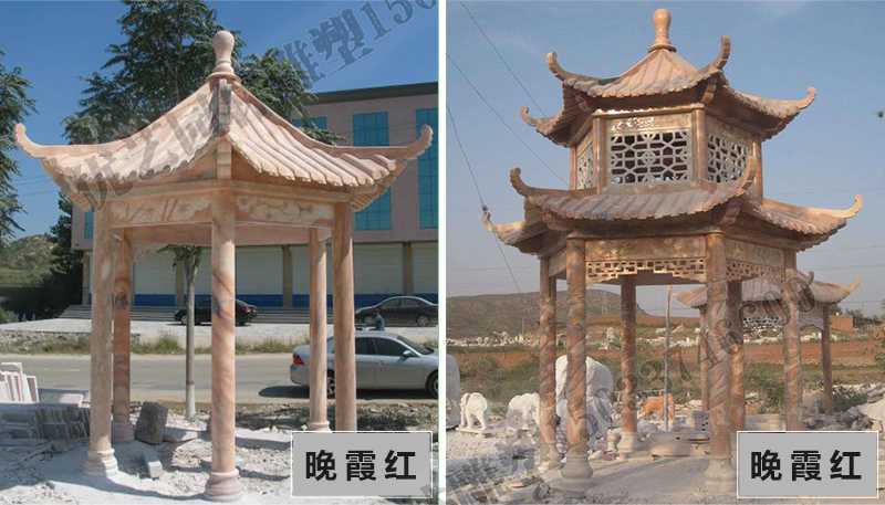 中式大理石涼亭，石雕涼亭廠家，石雕景觀涼亭定制
