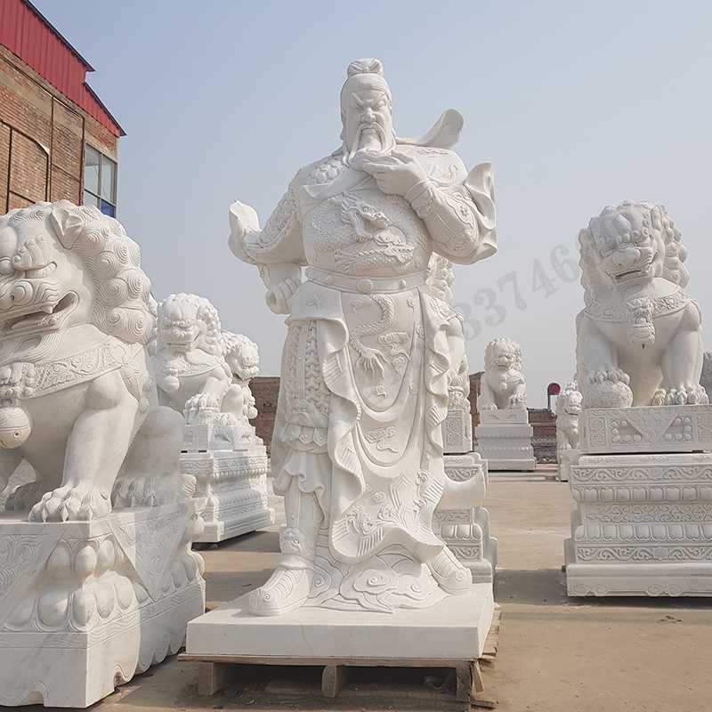 漢白玉關(guān)公像，石雕關(guān)公像，大理石關(guān)公雕像，關(guān)羽雕像，河北石雕關(guān)公廠家2.jpg